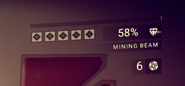 Mining beam and plasma launcher statuses and wanted level. (HUD top right corner)