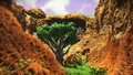A grassy canyon