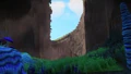 A grassy canyon