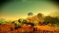 Libertas Caelestibus, a lush planet with orange grass and a very nice orange (dusty) atmosphere