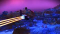 Flying across the surface at night