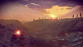 Snaking through the badlands valley