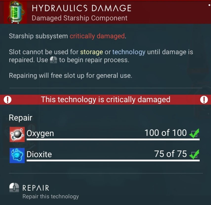 Hydraulics Damage No Man's Sky Wiki