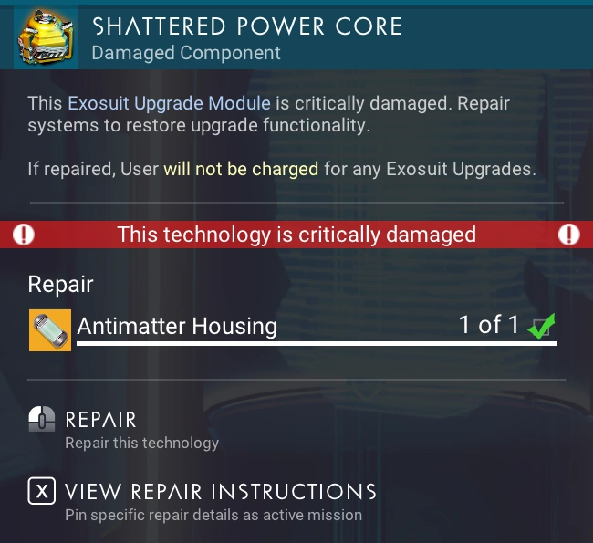 Shattered Power Core - No Man's Sky Wiki