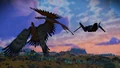 A pair of flying creatures that are around the same size as the Aibailla