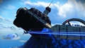 A freighter crashed into the side of a mountain