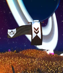 in-game flag and banner combo of the OC