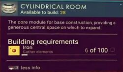 Cylindrical Room No Man S Sky Wiki A cylindrical room is a base building structure. cylindrical room no man s sky wiki