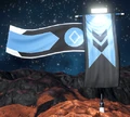 The Republic's in game flag as registered with the Federation Vexillology Department. It is identical to the former flag of the Korvaxium Empire