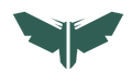 The simplified emblem: a split moth.