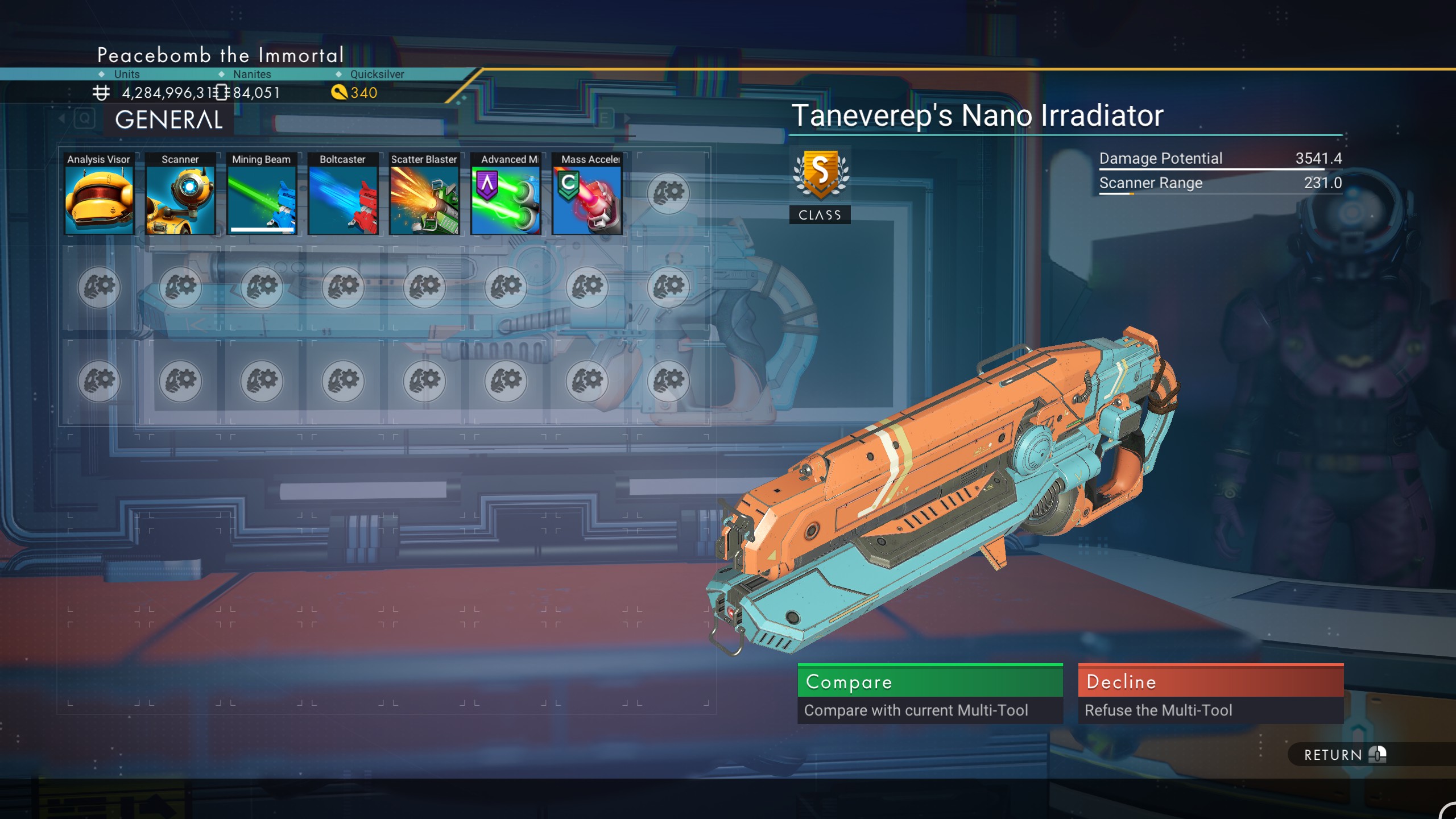 Overloaded Huneveshc Blaster - No Man's Sky Wiki