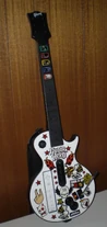 The Wii Guitar Hero III: Legends of Rock controller.