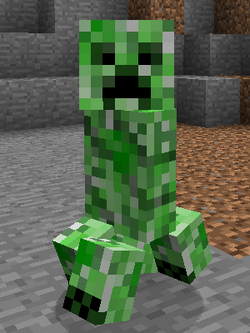 a photo of a minecraft creeper in real life in the