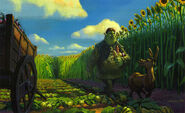Concept art depicting Shrek originally having brown hair