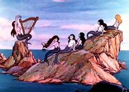 Mermaids from the Disney cartoon King Neptune.