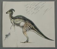 Concept art of the female parasaurolophus.