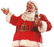 Santa doing advertising for Coca-Cola