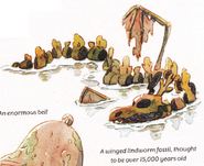 A fossilized Lindworm with wings