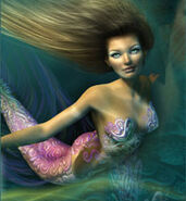 Mermaid swimming in the sea.