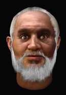 The reconstructed face of the real Saint Nicholas of Myra, based on forensic evidence, as seen in The Real Face of Santa Claus