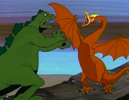 The Firebird fights Godzilla