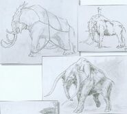 Concept arts of the Oliphaunt.