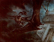 Concept art of a scrapped pteranodon attack sequence in The Lost World: Jurassic Park