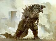 Greg Broadmore's concept art of Godzilla during the production of the 2014 reboot.