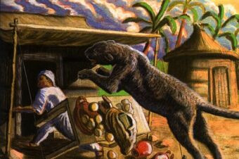 A Mngwa attacking a man