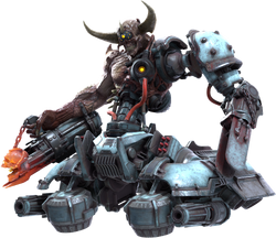 A cybernetically enhanced Agaddon Hunter, known as a Doom Hunter