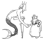 Mer-King from Hans Christian Andersen's "Elfin-Mount", illustrated by W. Heath Robinson