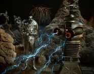 The Robot demonstrates his energy powers.