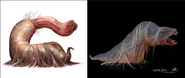 (Left) The final depiction of the Carnictus (Right) The earlier concept art.