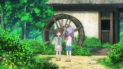 Renge shows Honoka the watermill