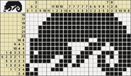 Black-and-White Nonograms, 25-30, Chameleon (25x15)