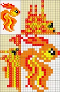 Colored Nonograms, Colored Nonograms by belko61 Part 3, Goldfish (17x25)