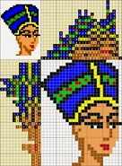Colored Nonograms, Golden Mean Colored Part 2, Egyptian Queen (26x34)