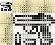 Black-and-White Nonograms, 15-20, Gun (20x15)