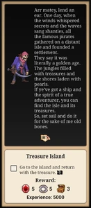 Quest prompt upon meeting the Pirate skeleton.