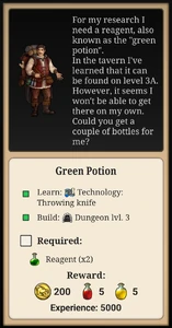 Quest prompt upon meeting the Travelling merchant.
