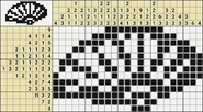 Black-and-White Nonograms, Miniatures Part 2, Fan (23x13)