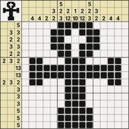 Black-and-White Nonograms, Fantasy RPG, Ankh (15x15)