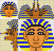 Colored Nonograms, Golden Mean Colored Part 2, Pharaoh Mask (34x30)