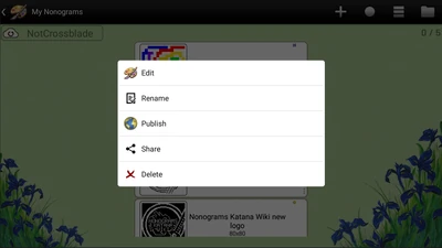 Nonogram Test main options
