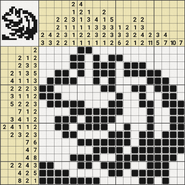 Black-and-White Nonograms, Miniatures Part 3, Frog (19x18)