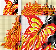 Colored Nonograms, Colored Nonograms by belko61 Part 1, Fiery butterfly (40x40)