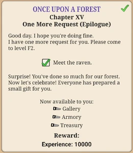 Once Upon a Forest C15 (quest completed with Great hall).jpg (189 KB) Once Upon a Forest, Chapter XV (quest completed if Great Hall is already built).