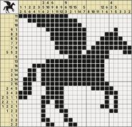 Black-and-White Nonograms, 25x25, Pegasus