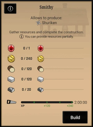 While in the building press "Build".