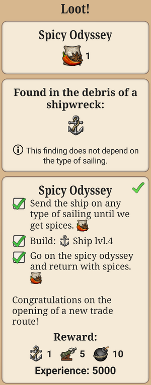 Spicy odyssey quest completion